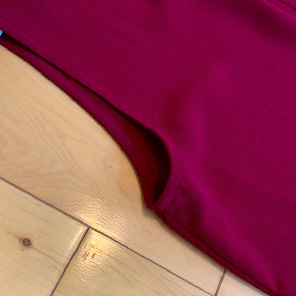 Mock Neck Burgundy Blouse - Picture 4 of 6